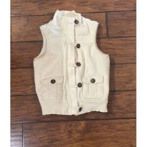 Old Navy Womens Size M Vest Off White Preppy Utilitarian Y2K Rustic Casual Cozy